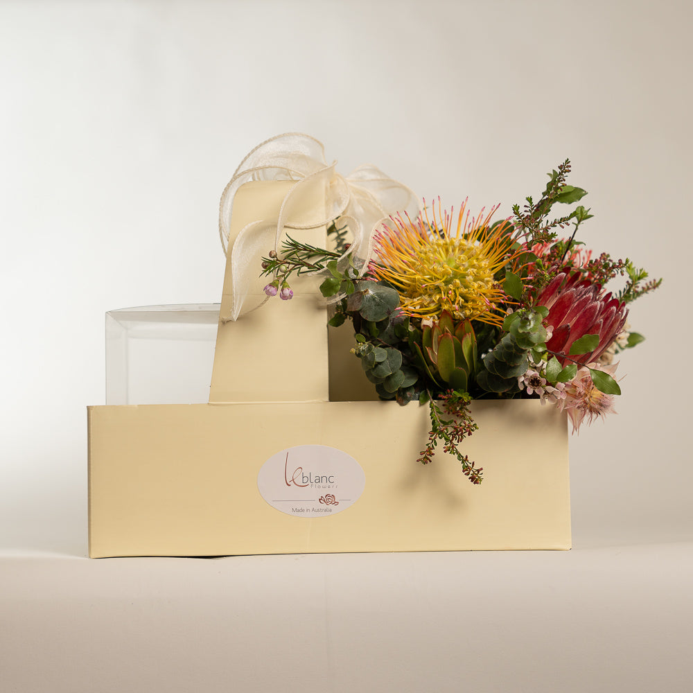 Happy Box Cake and Australia Native Flowers