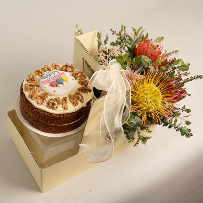 Happy Box Cake and Australia Native Flowers