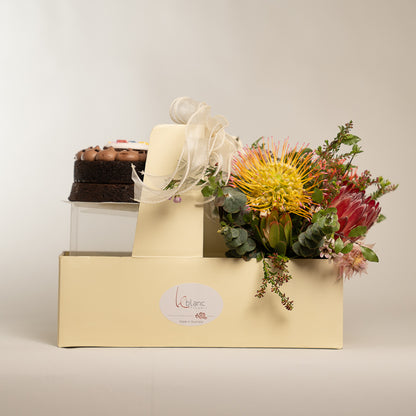 Happy Box Chocolate Cake and Australia Native Flowers