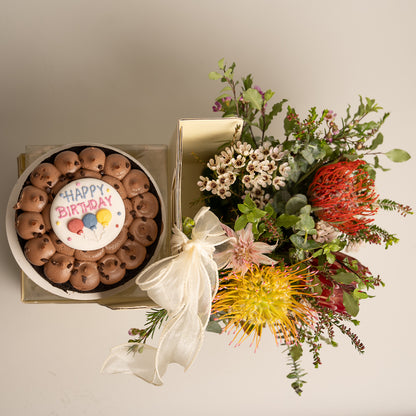 Happy Box Chocolate Cake and Australia Native Flowers