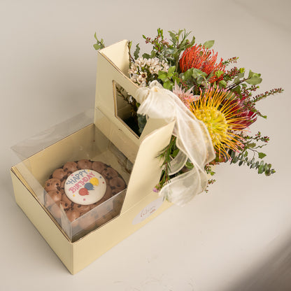 Happy Box Chocolate Cake and Australia Native Flowers