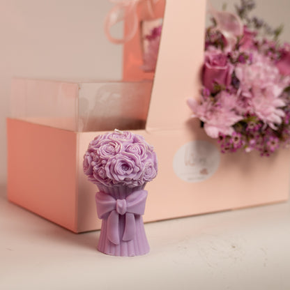 Purple Rose Bouquet Candle - Happy Box