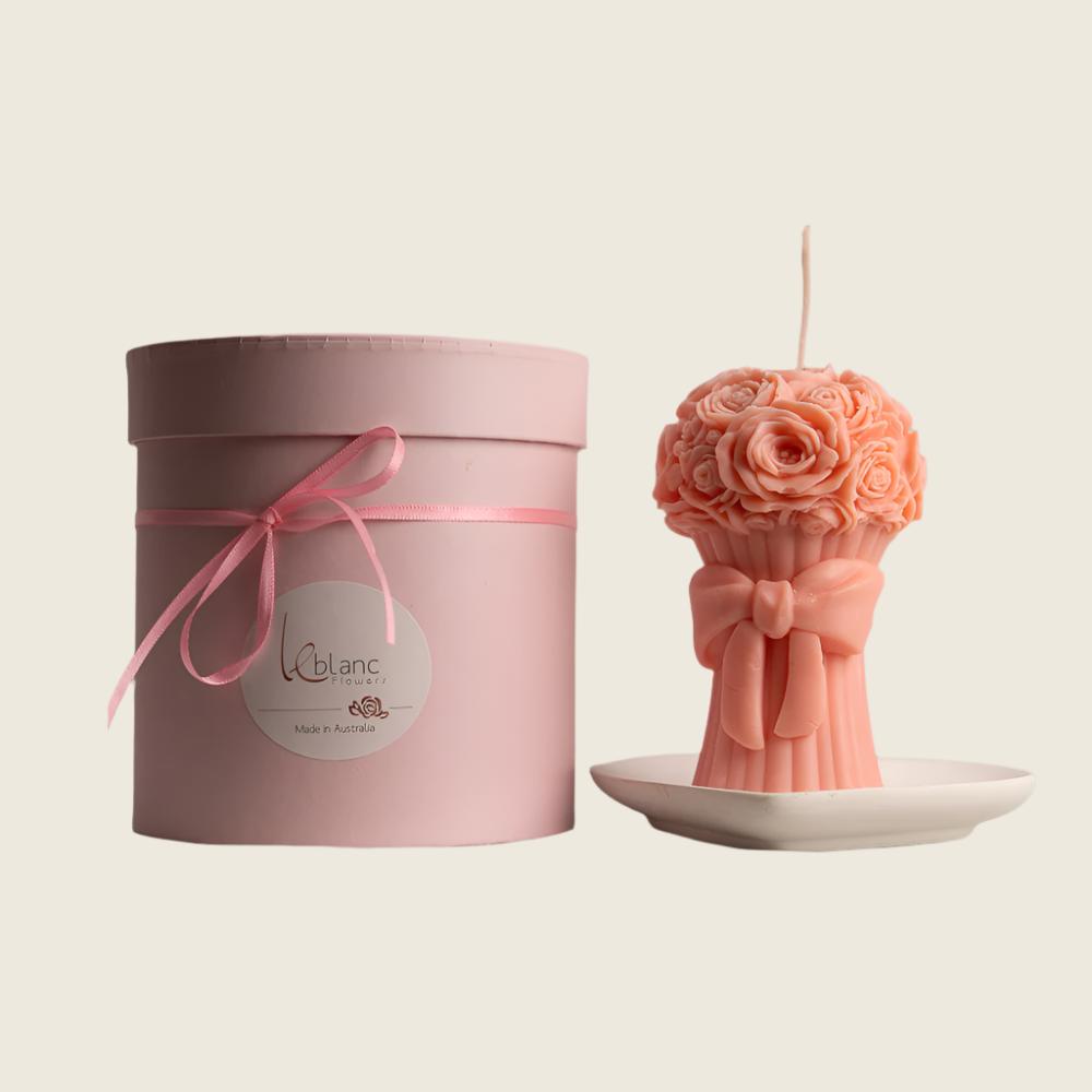 Rose Bouquet Candle - Pink