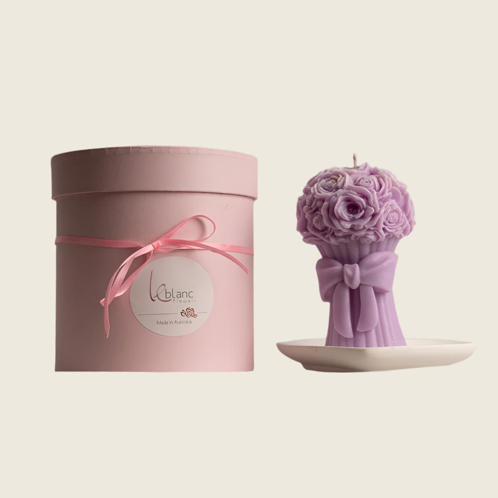 Rose Bouquet Candle - Purple