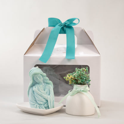 Mother and Baby Light Green Essence candle - Virgen Mary