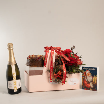 Chandon Brut Christmas Gift Box - Red Roses