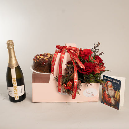 Chandon Brut Christmas Gift Box - Red Roses