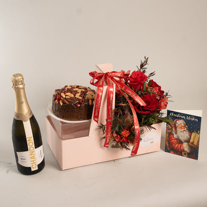 Chandon Brut Christmas Gift Box - Red Roses