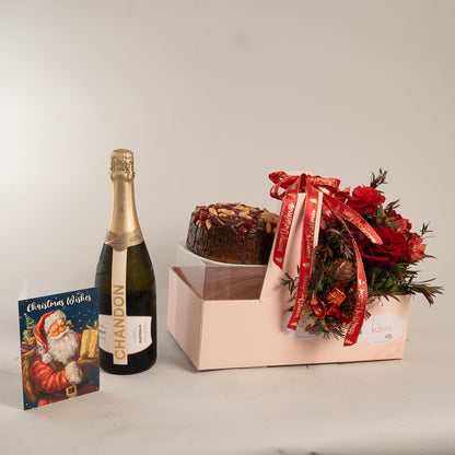 Chandon Brut Christmas Gift Box - Red Roses