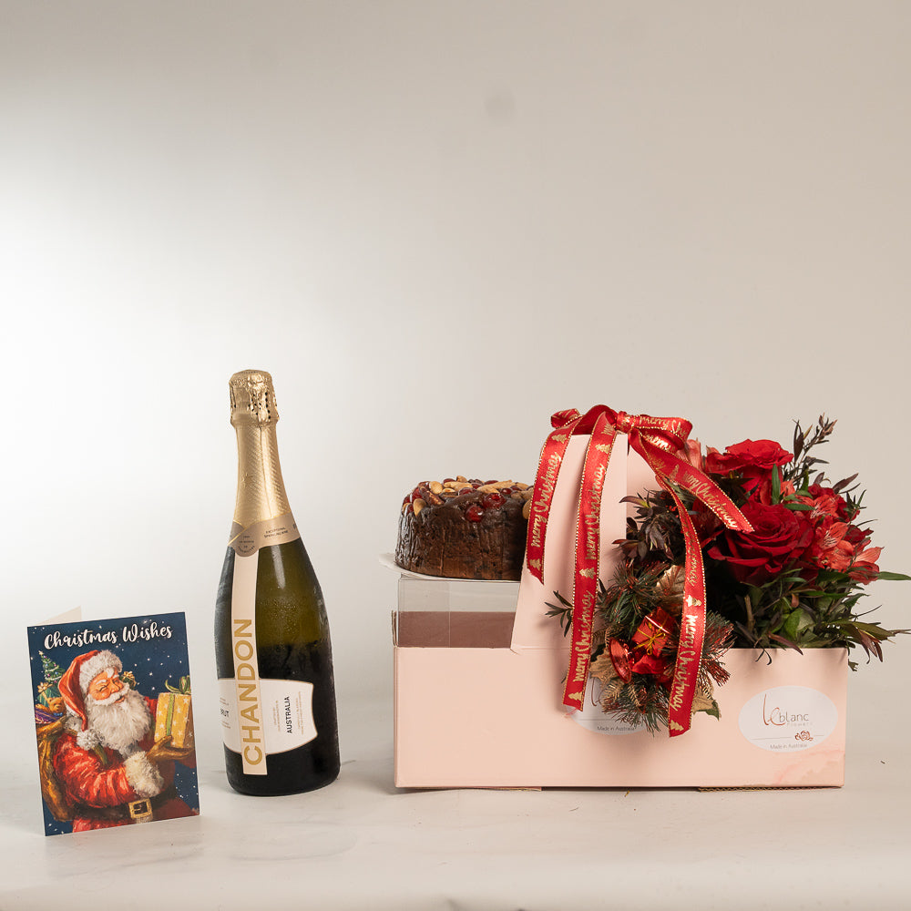 Chandon Brut Christmas Gift Box - Red Roses