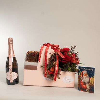 Chandon Brut Rose Christmas Gift Box - Red Roses