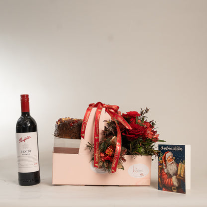 Penfold Bin 28 Shiraz Christmas Gift Box - Red Roses