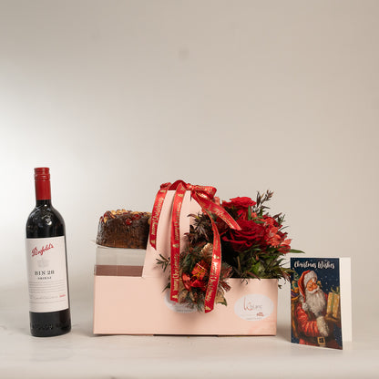 Penfold Bin 28 Shiraz Christmas Gift Box - Red Roses