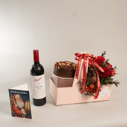 Penfold Bin 28 Shiraz Christmas Gift Box - Red Roses