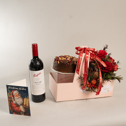 Penfold Bin 28 Shiraz Christmas Gift Box - Red Roses