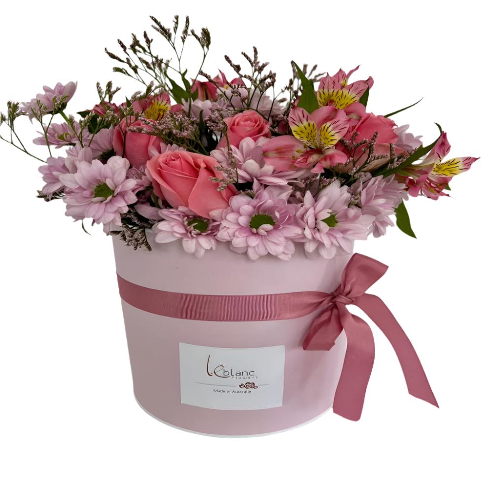 ROUND BOX FLOWERS PINK LADY