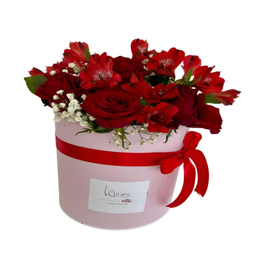 ROUND BOX RED FLOWERS