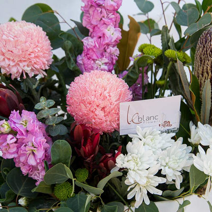 Tropical Pink and Native Flower Basket Moet